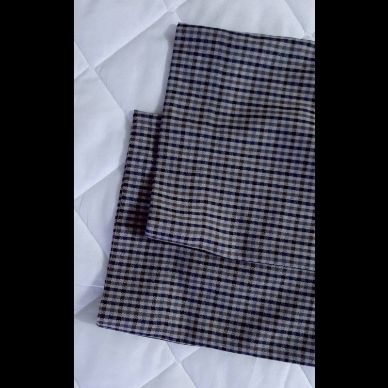 絕版稀有美品BURBERRYS博柏利 戰馬 男千鳥格紋純羊毛休閒長褲79號-4