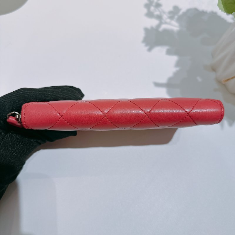 TW4844 Chanel 香奈兒 拉鏈 錢包Zipped Wallet Lambskin Pink x PHW-3