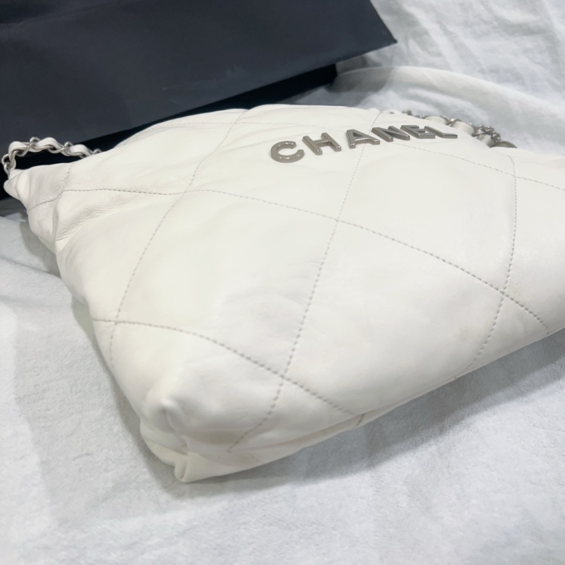 ෆ Chanel 22bag 垃圾袋白銀小號🈶購證-6