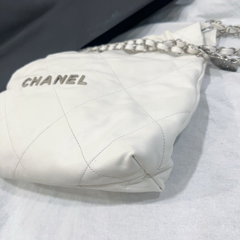 ෆ Chanel 22bag 垃圾袋白銀小號🈶購證-7
