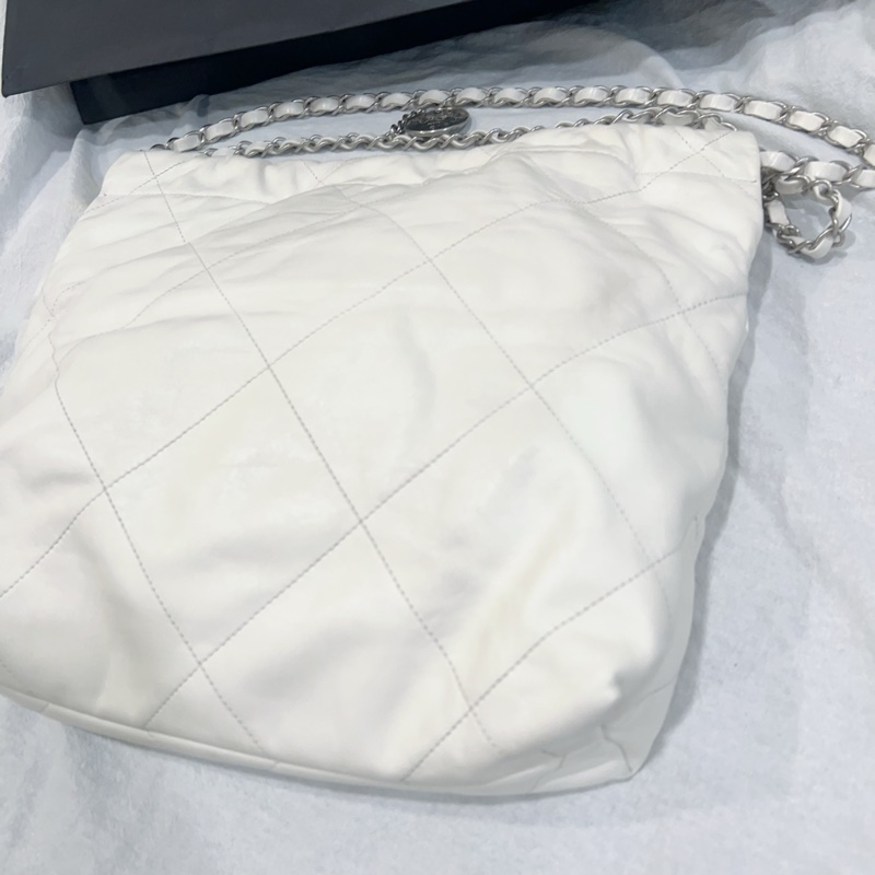 ෆ Chanel 22bag 垃圾袋白銀小號🈶購證-9