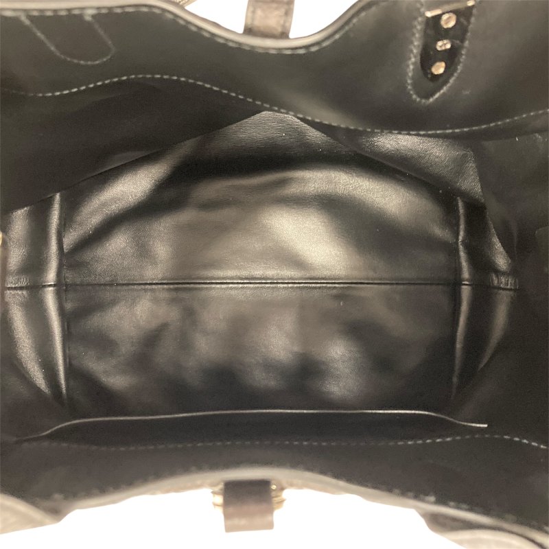 DIOR 迪奧 Toujours M 可肩背 土著包 托特包 羊皮 爆裂紋 黑色 銀釦-6