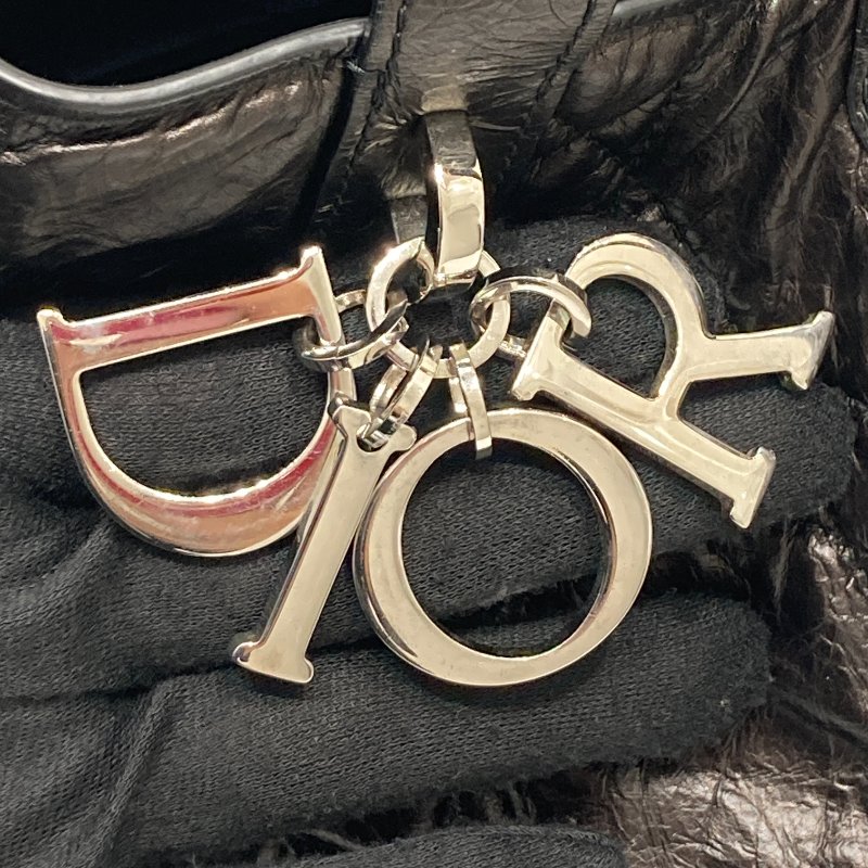 DIOR 迪奧 Toujours M 可肩背 土著包 托特包 羊皮 爆裂紋 黑色 銀釦-7