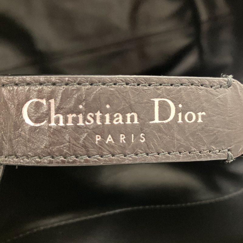DIOR 迪奧 Toujours M 可肩背 土著包 托特包 羊皮 爆裂紋 黑色 銀釦-14