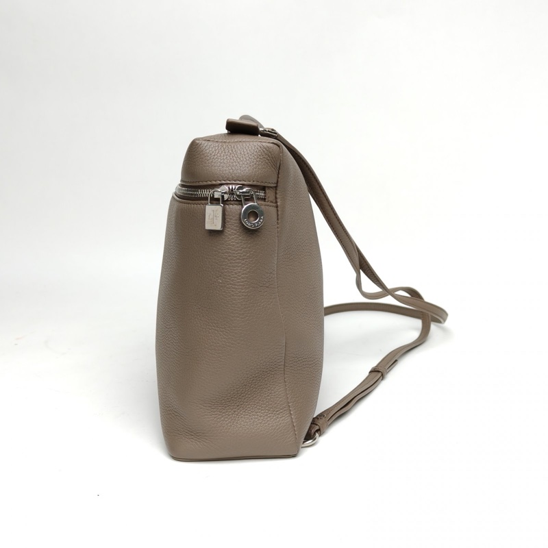 LORO PIANA L23.5徽標雙肩包大象灰牛皮-1