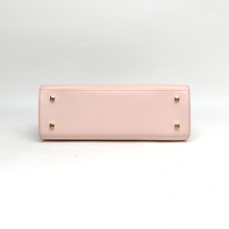 DELVAUX Tempete中號27.5粉色牛皮金扣-3