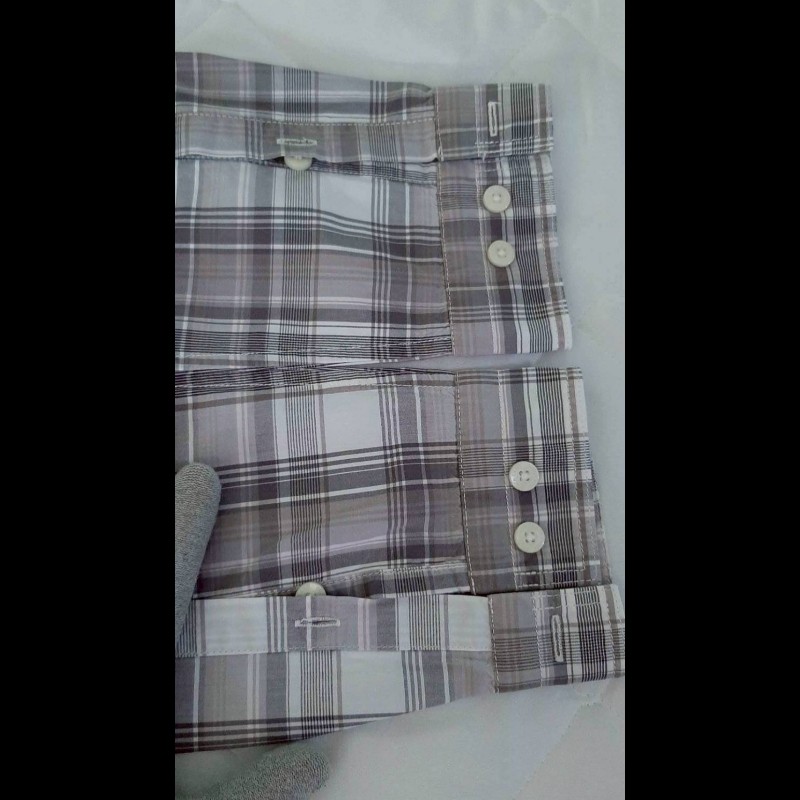 絕版BURBERRY 博柏利 BLACK LABEL 黑標 戰馬 男馬德拉斯格紋長袖襯衫2號-5