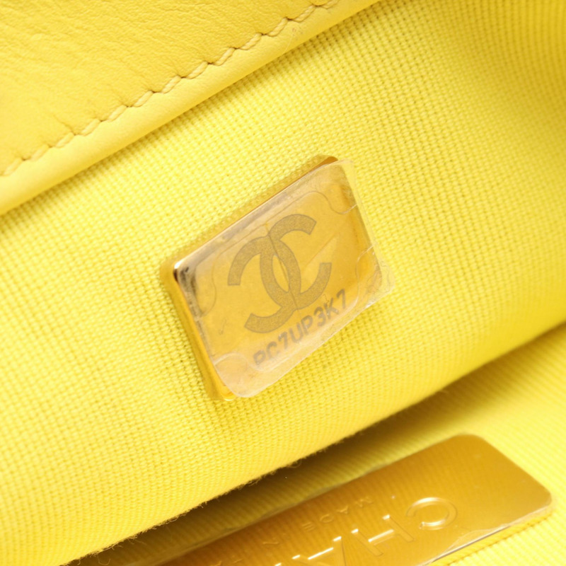 CHANEL 19 dix-neuf 馬特拉斯鏈條單肩斜背包 AS1160 粗呢 黃色-4