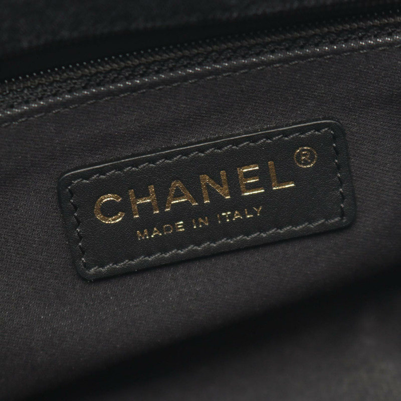香奈兒 (CHANEL) 絎縫小號翻蓋鏈肩背包 AS3134 黑色牛仔布 金色五金 二手-3