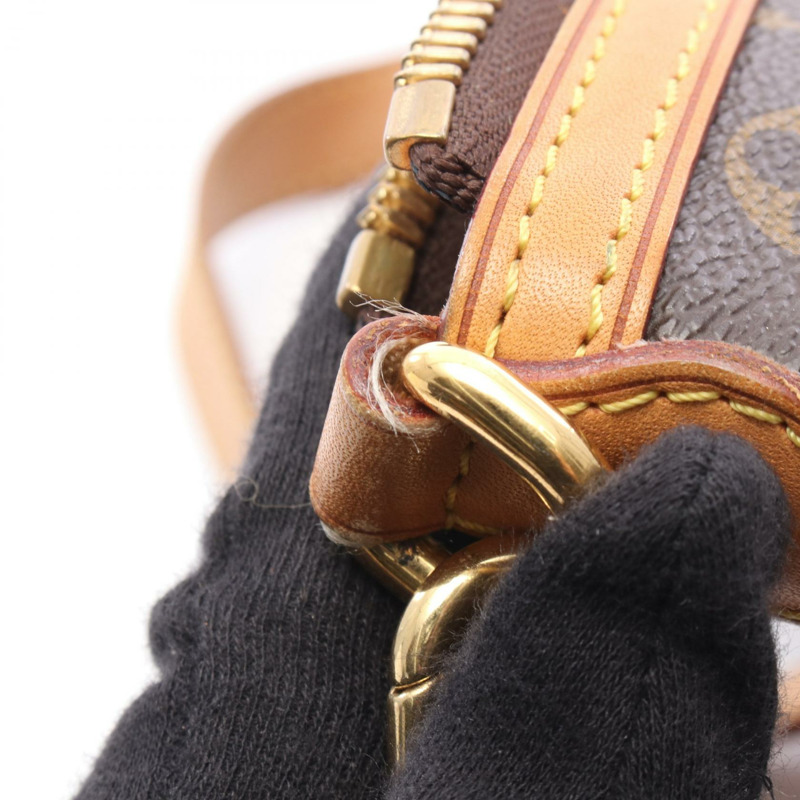 路易威登 Palermo PM 單肩手提包 M40145 Monogram 皮革 棕色 二手-9