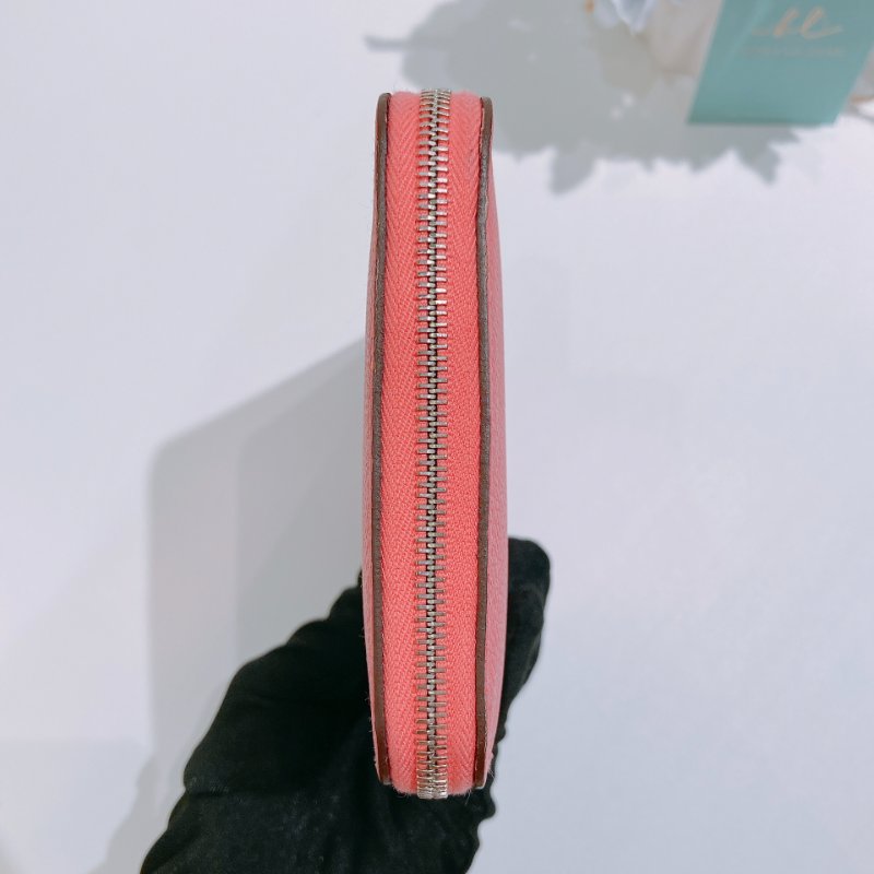 TW4842 Hermes 愛馬仕單色拉鍊長銀包 Silk In Long Wallet Rose Azalee Epsom-3
