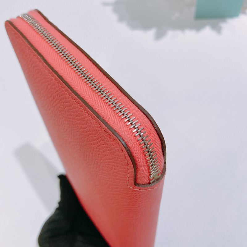 TW4842 Hermes 愛馬仕單色拉鍊長銀包 Silk In Long Wallet Rose Azalee Epsom-6