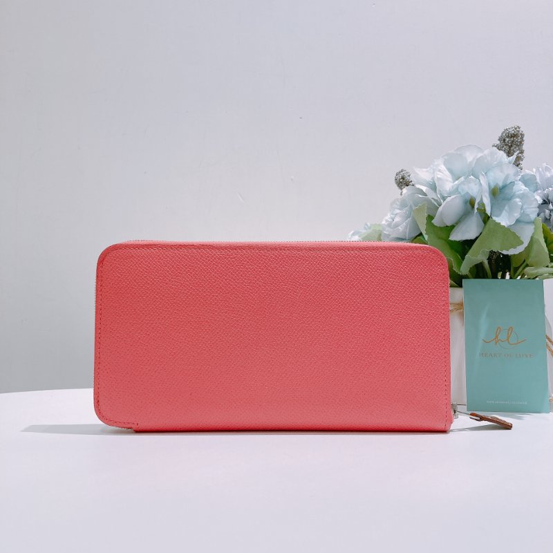 TW4842 Hermes 愛馬仕單色拉鍊長銀包 Silk In Long Wallet Rose Azalee Epsom-25