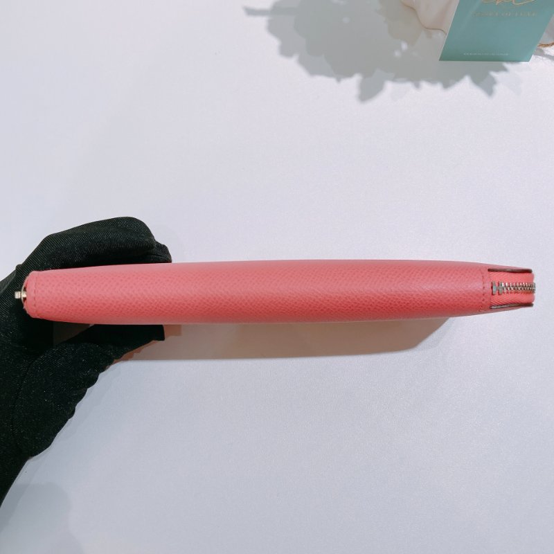 TW4842 Hermes 愛馬仕單色拉鍊長銀包 Silk In Long Wallet Rose Azalee Epsom-27