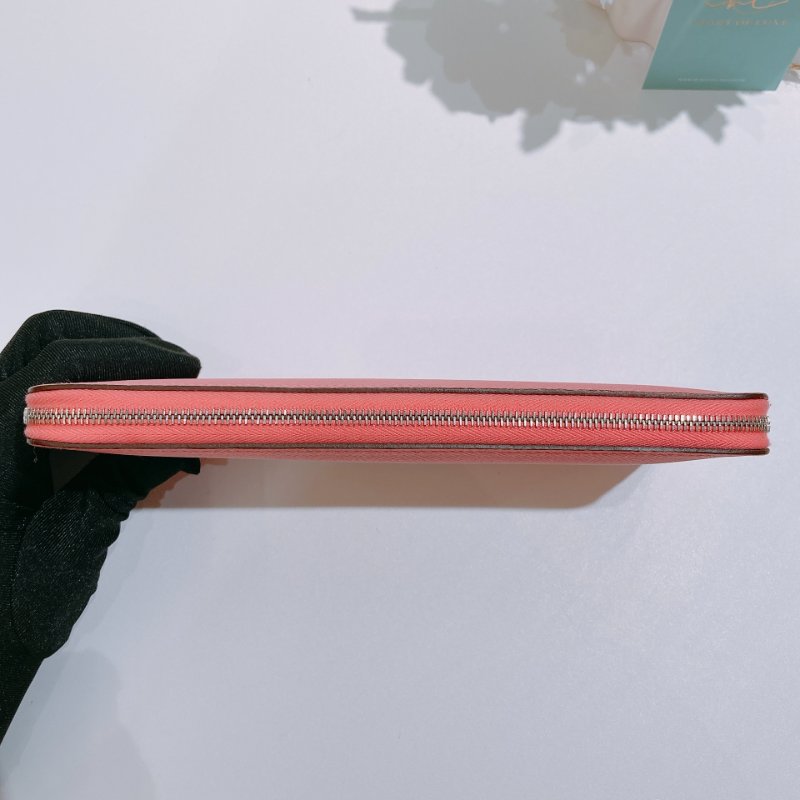 TW4842 Hermes 愛馬仕單色拉鍊長銀包 Silk In Long Wallet Rose Azalee Epsom-28