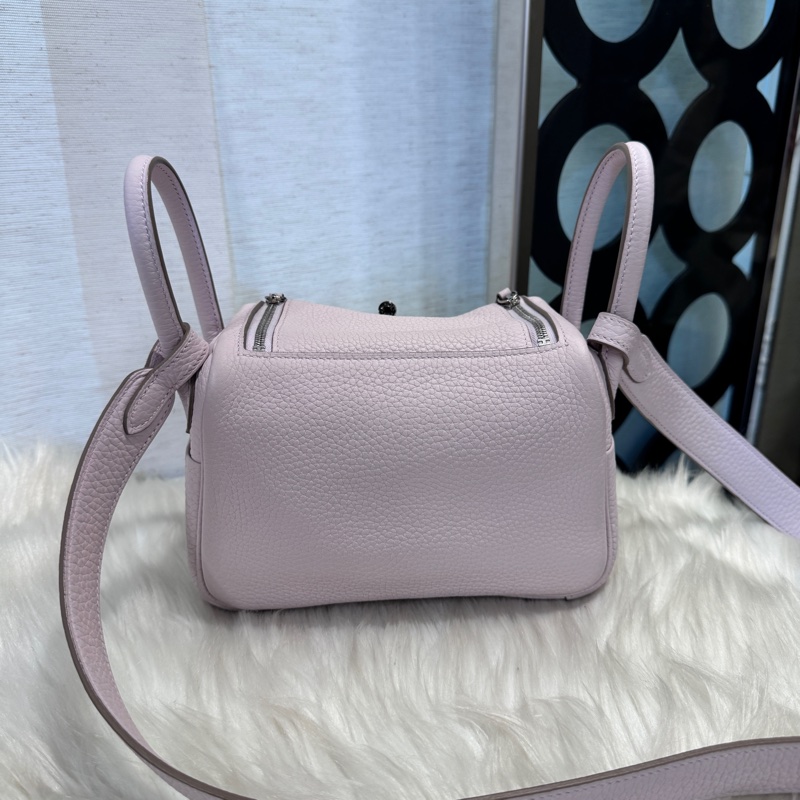 Hermes Mini Lindy 夢幻紫TC拼白Swift銀釦 B刻-1