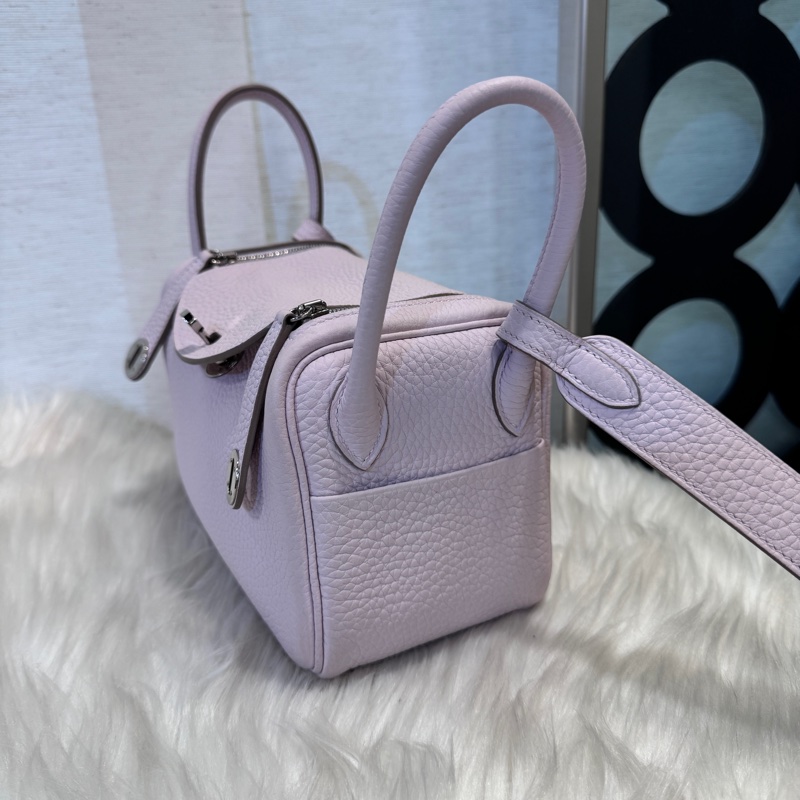 Hermes Mini Lindy 夢幻紫TC拼白Swift銀釦 B刻-2