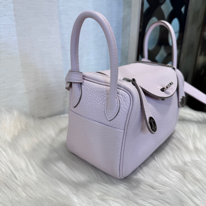Hermes Mini Lindy 夢幻紫TC拼白Swift銀釦 B刻-3
