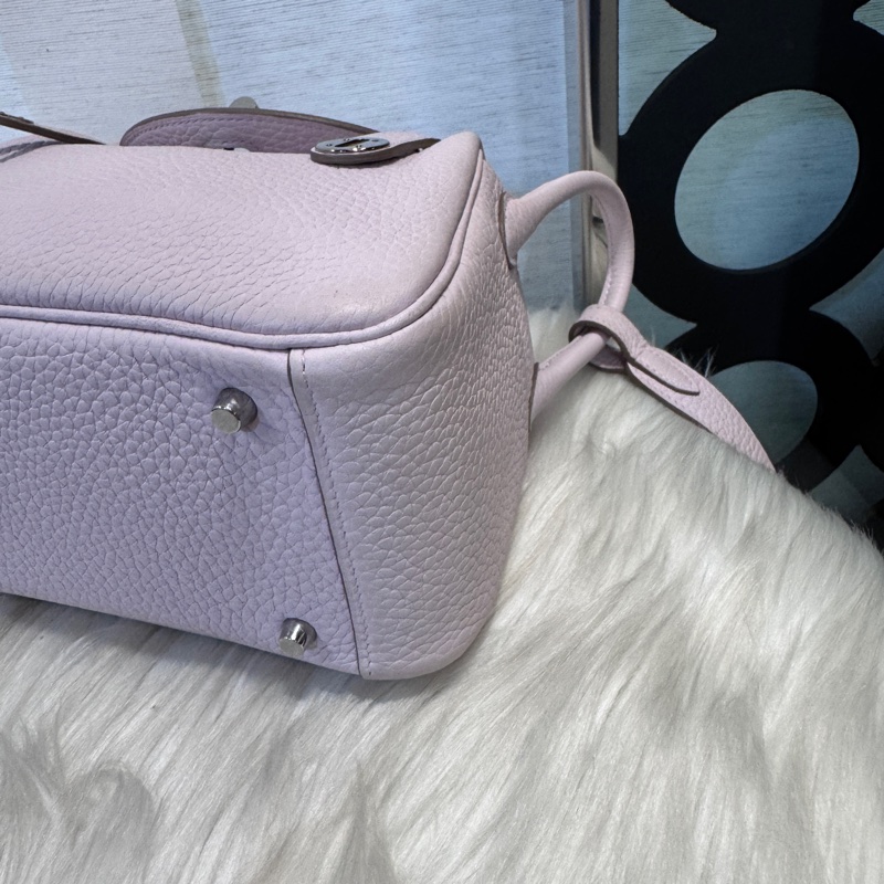 Hermes Mini Lindy 夢幻紫TC拼白Swift銀釦 B刻-6