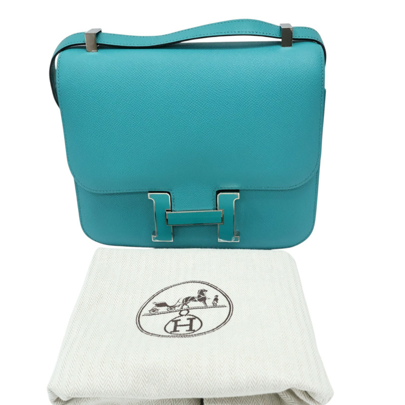 孔雀藍/薄荷綠 Epsom牛皮 Constance 24 Verso 康康包 肩背包 A刻【HERMES 愛馬仕】-8