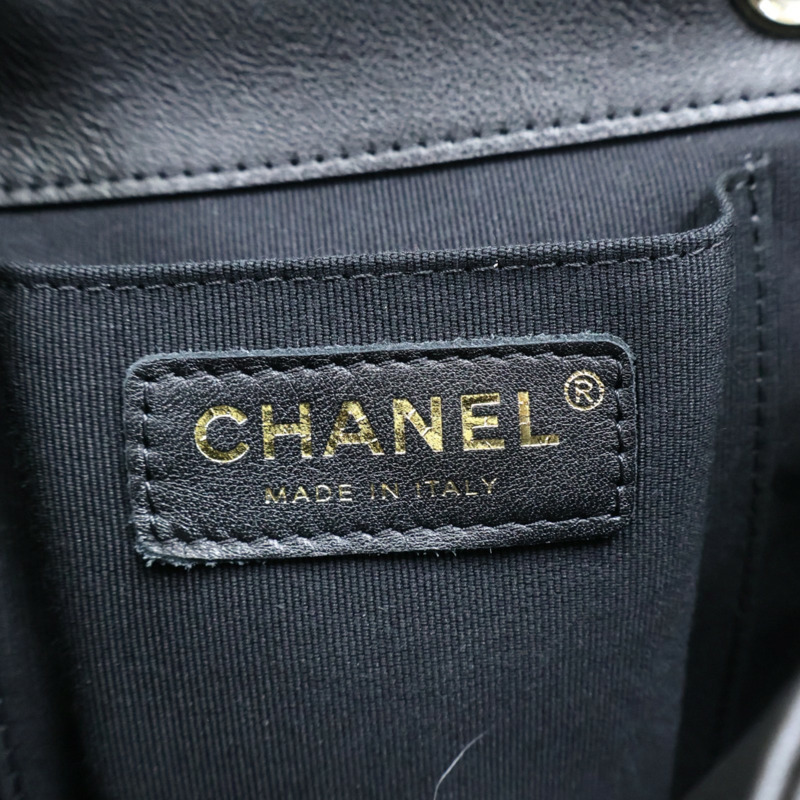 黑色 菱格紋牛皮 Duma Drawstring 後背包【CHANEL 香奈兒】 AS3618-3