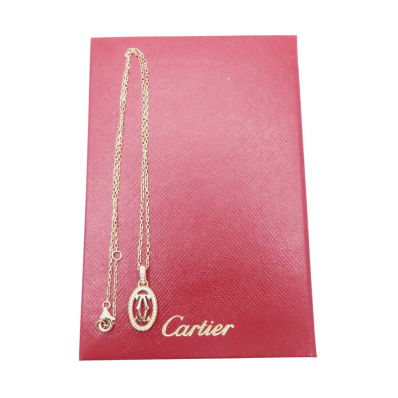 18K玫瑰金 鑽石 Double C de Cartier 項鍊【Cartier 卡地亞】 B7219300-9