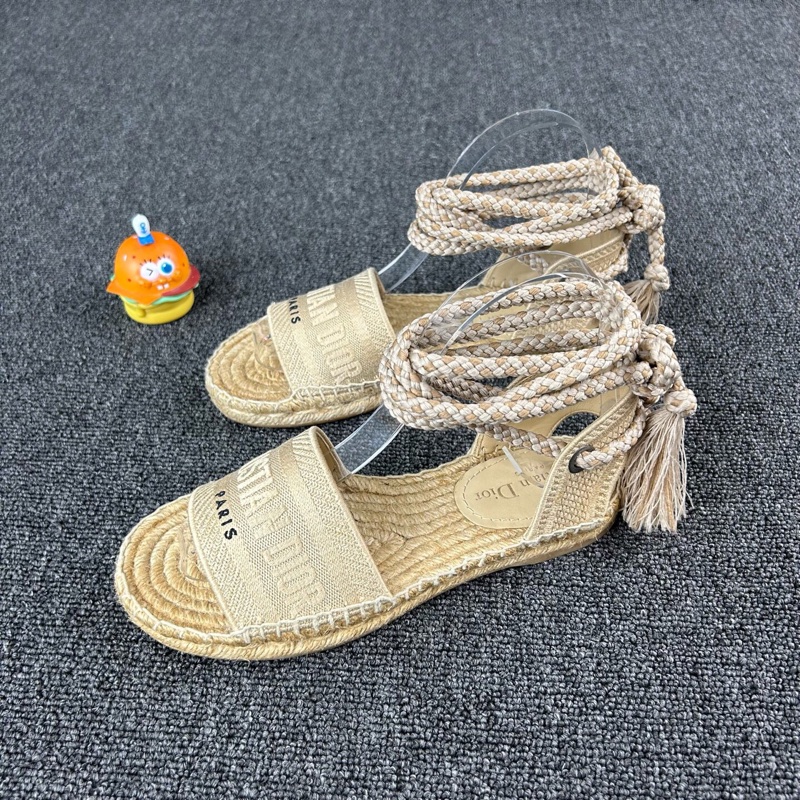 Dior迪奧草編涼鞋 尺碼:36 碼🧡-0