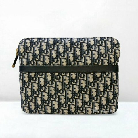 A13161-DIOR 老花刺繡拉鍊手拿包S5476CTZQ_M928