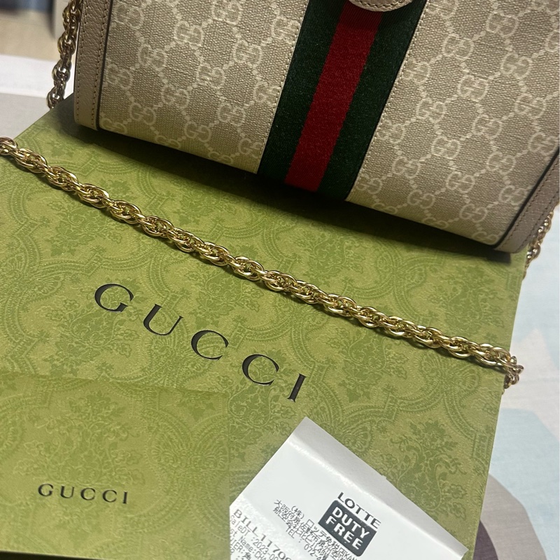 Gucci 奶茶色 鏈條包-11
