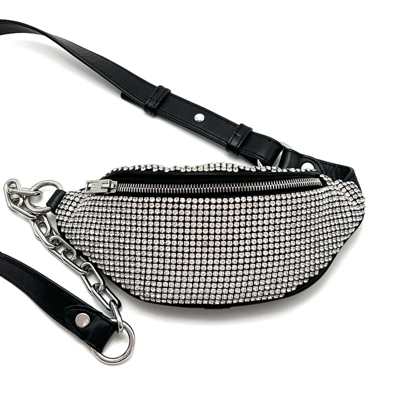 Alexander Wang 鑽石腰包 22*10*6 98新配件塵袋-1