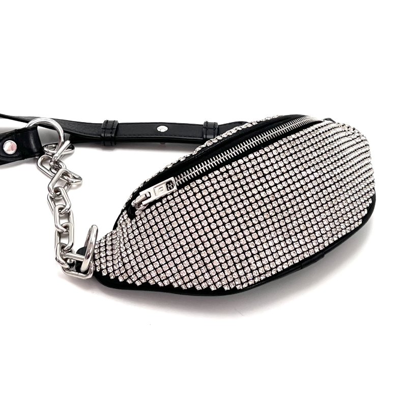 Alexander Wang 鑽石腰包 22*10*6 98新配件塵袋-2
