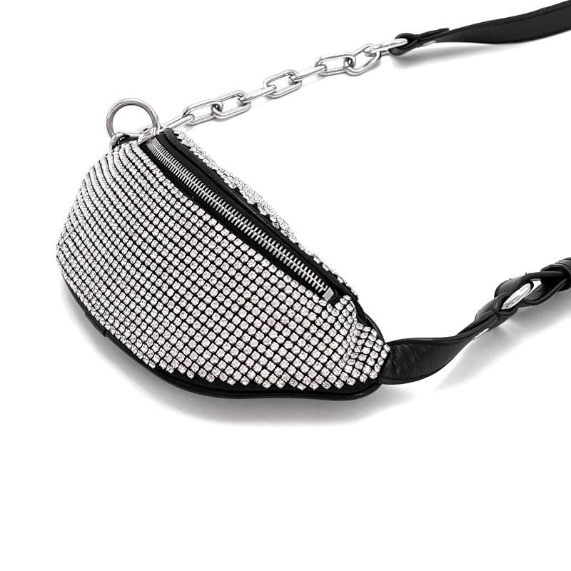 Alexander Wang 鑽石腰包 22*10*6 98新配件塵袋-3