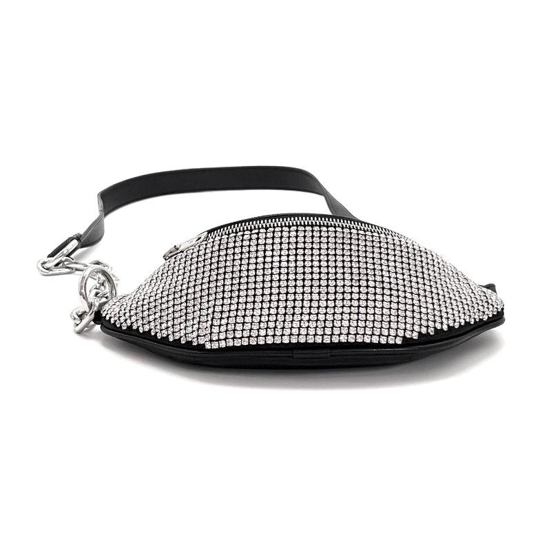 Alexander Wang 鑽石腰包 22*10*6 98新配件塵袋-4