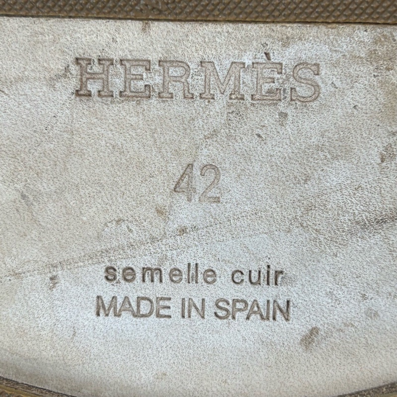 Hermes 愛馬仕棕色草編露趾拖鞋 尺碼：42 碼🧡已貼底-5