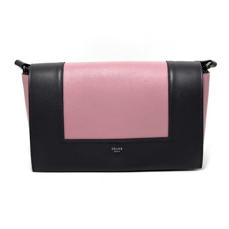 CELINE frame拼色銀扣肩背豆腐包 25*15*11 98新配件塵袋 購證-5