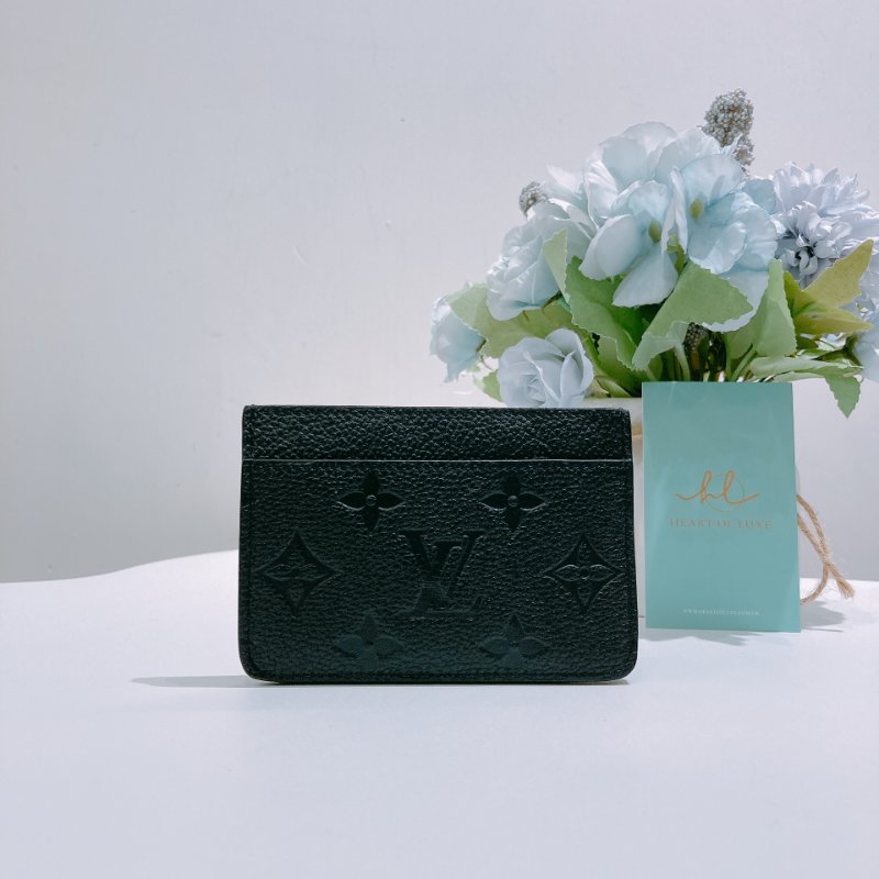 TW4853 Louis Vuitton 路易威登全黑色皮拉鍊卡包 Card holder Monogram Empreinte Black-1