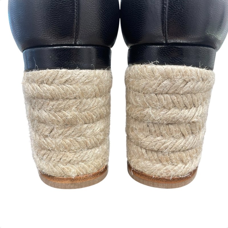 HERMES 愛馬仕 SEMELLE CUIR 楔型涼鞋 黑色 38碼-6
