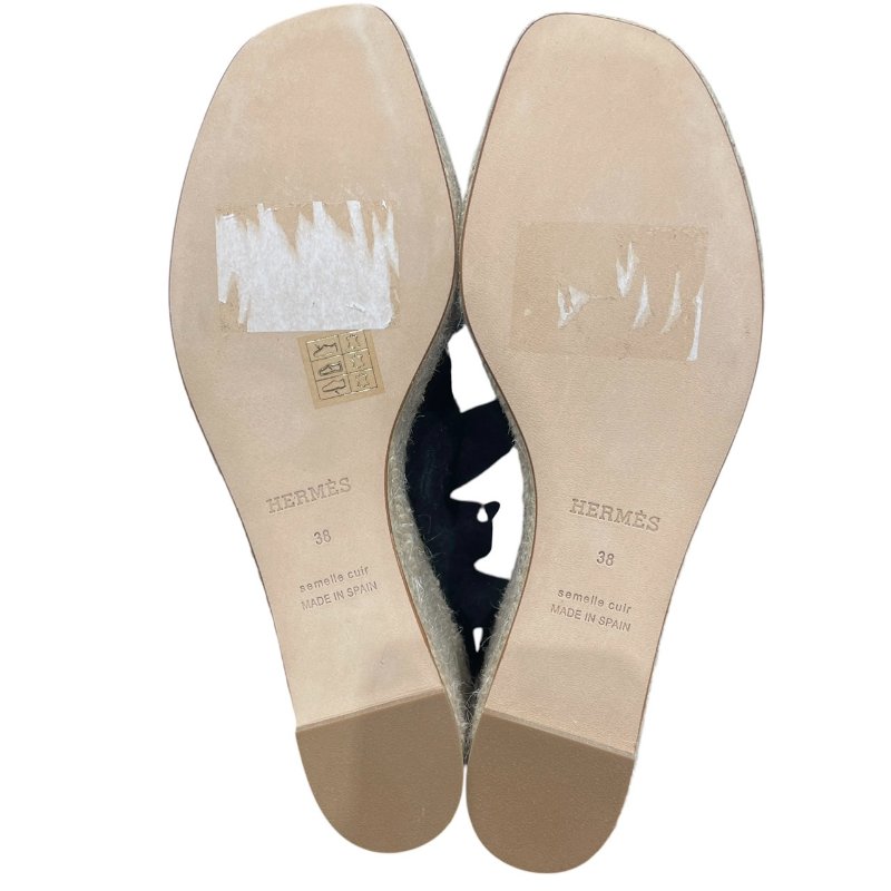 HERMES 愛馬仕 SEMELLE CUIR 楔型涼鞋 黑色 38碼-9