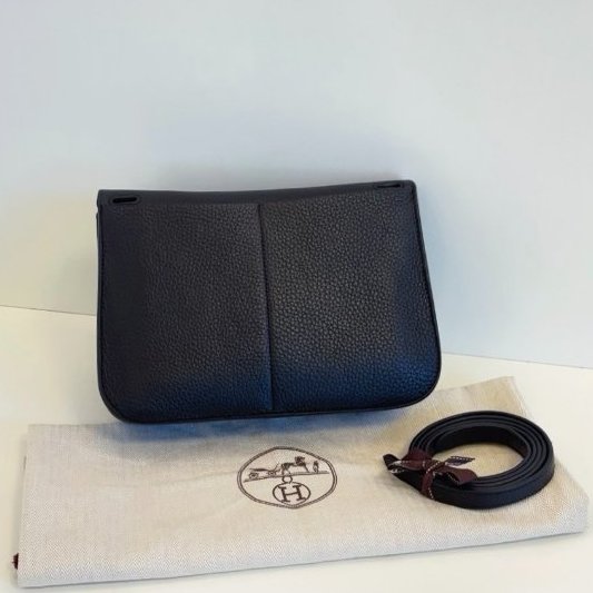 近新品 Hermes愛馬仕 黑金Halzan25-1