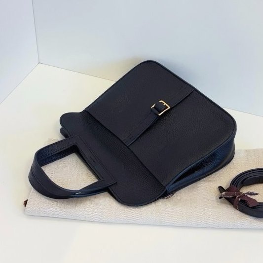 近新品 Hermes愛馬仕 黑金Halzan25-4