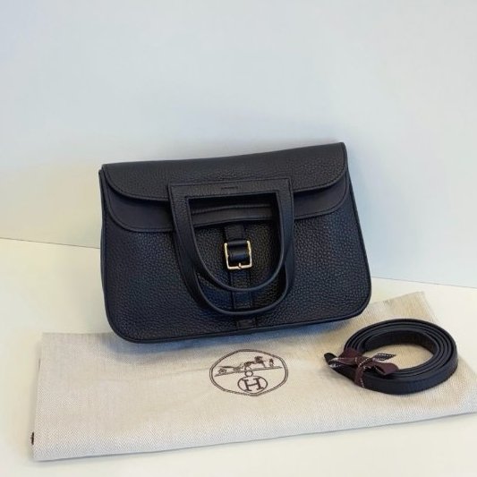 近新品 Hermes愛馬仕 黑金Halzan25-5