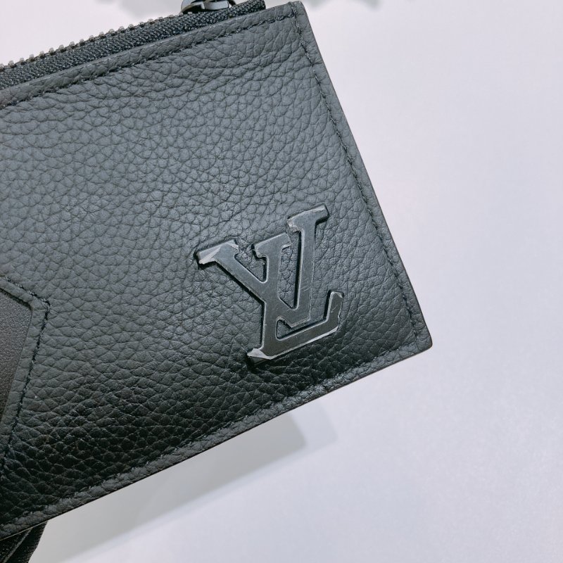 TW4854	Louis Vuitton 路易威登全黑色牛皮薄卡包 Aerogram Coin Card Holder Leather-7