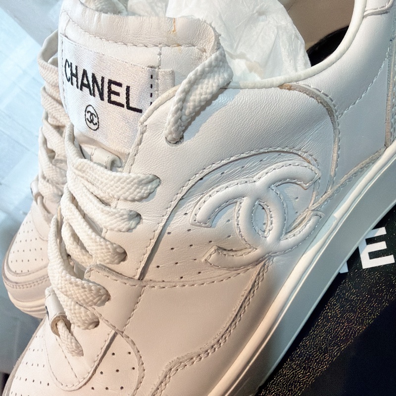 二手精品自賣❤️Chanel香奈兒空軍ㄧ號熱賣款休閒小白鞋👟35號-2