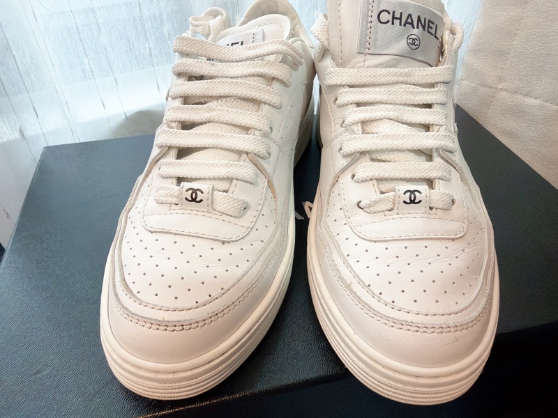 二手精品自賣❤️Chanel香奈兒空軍ㄧ號熱賣款休閒小白鞋👟35號-6