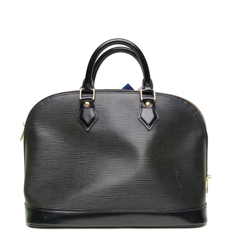 LOUIS VUITTON ALMA貝殼包小號黑色水波紋牛皮2002手提
