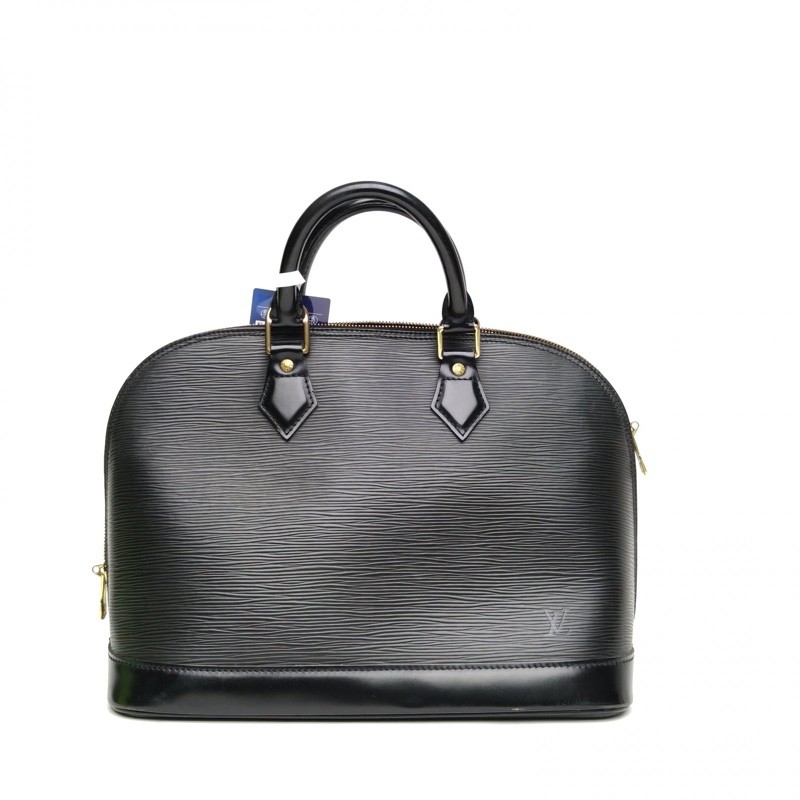 LOUIS VUITTON ALMA貝殼包小號黑色水波紋牛皮2002手提-2