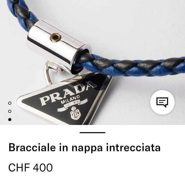 💎Han's house精品服飾💎PRADA 三角鐵牌 牛皮 手環 義大利製 現貨 原價16000-4