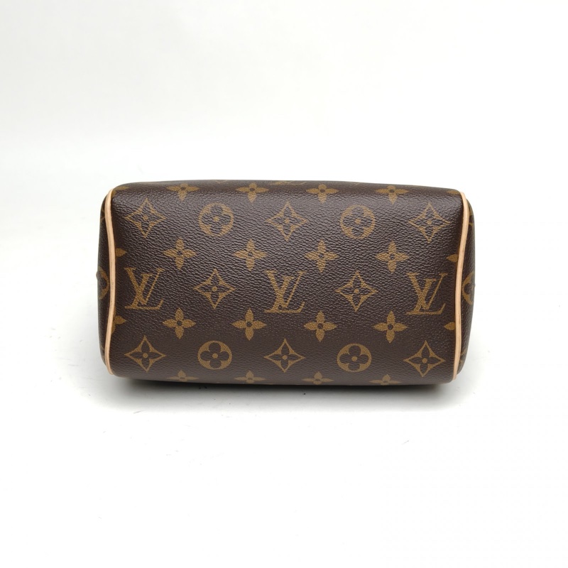 LOUIS VUITTON Speedy20可拆卸黑白寬肩帶老花PVC晶片肩背包-3