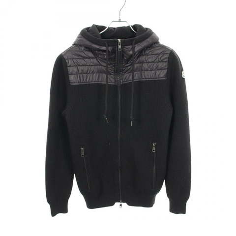 MONCLER 連帽衫 9413600 羊毛尼龍 黑色 #S 二手男款