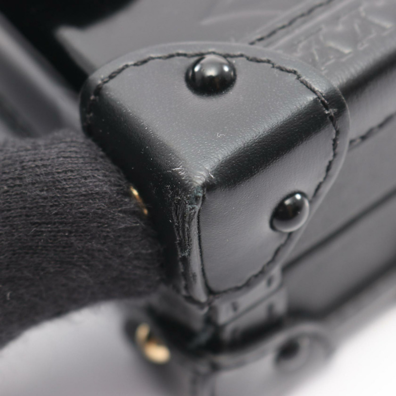 LOUIS VUITTON Petit Malle 單肩斜背包 M54180 Vernis Noir 二手女式-6